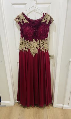 Sequence Prom Dress Burgundy XXL