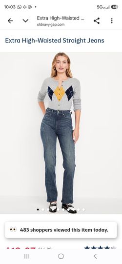 Old Navy Extra High-Waisted Straight Jeans size 6
