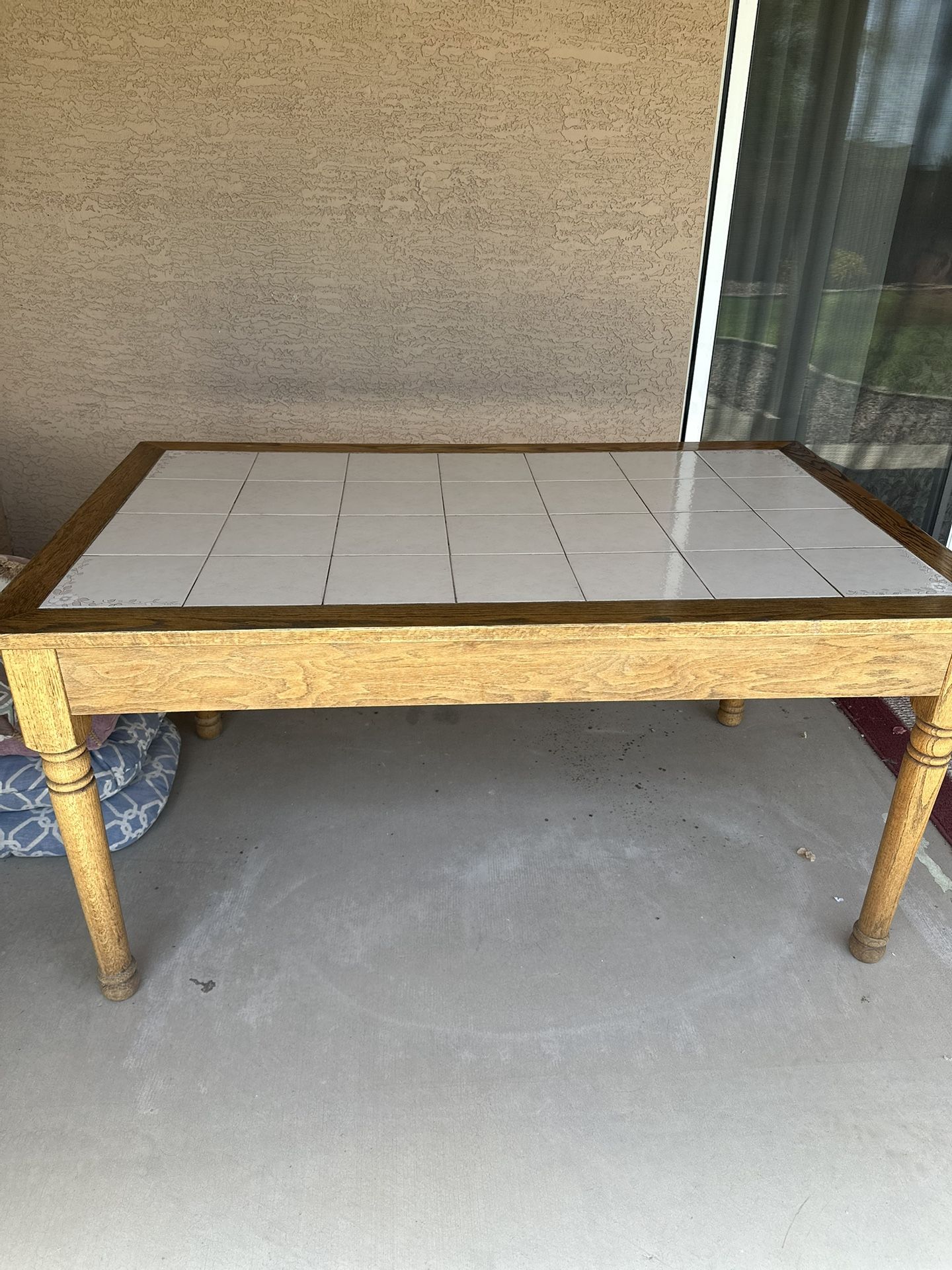 Beautiful Solid Oak With ceramic tile top Table