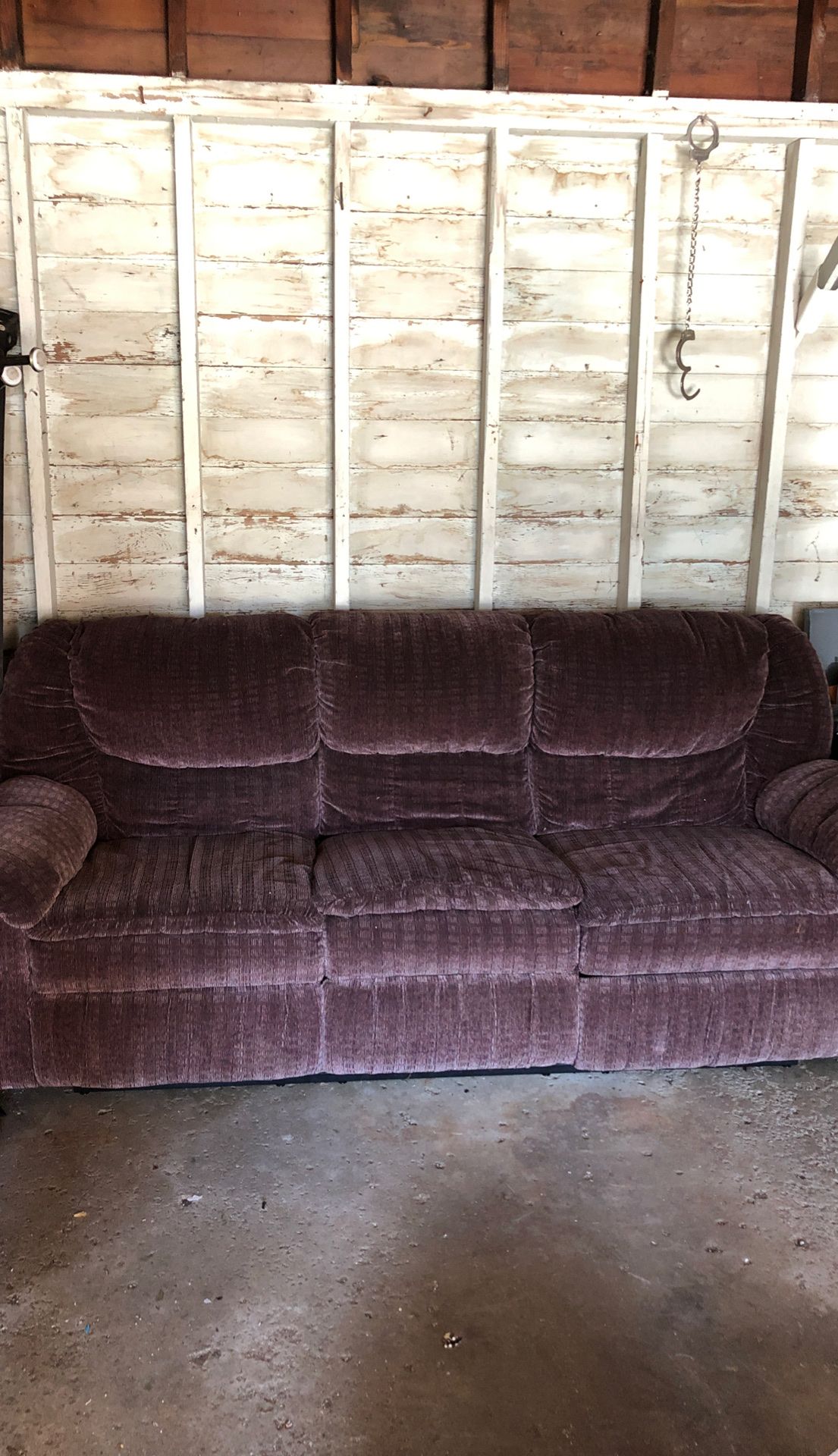 Couch with reclining ends