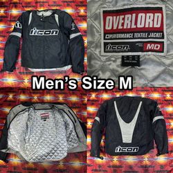 Icon Overload Motorcycle Jacket Black Performance Textile Padded Men’s Sz Medium