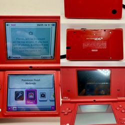 Nintendo DSi Red Handheld Console w Charger + Stylus - Tested 