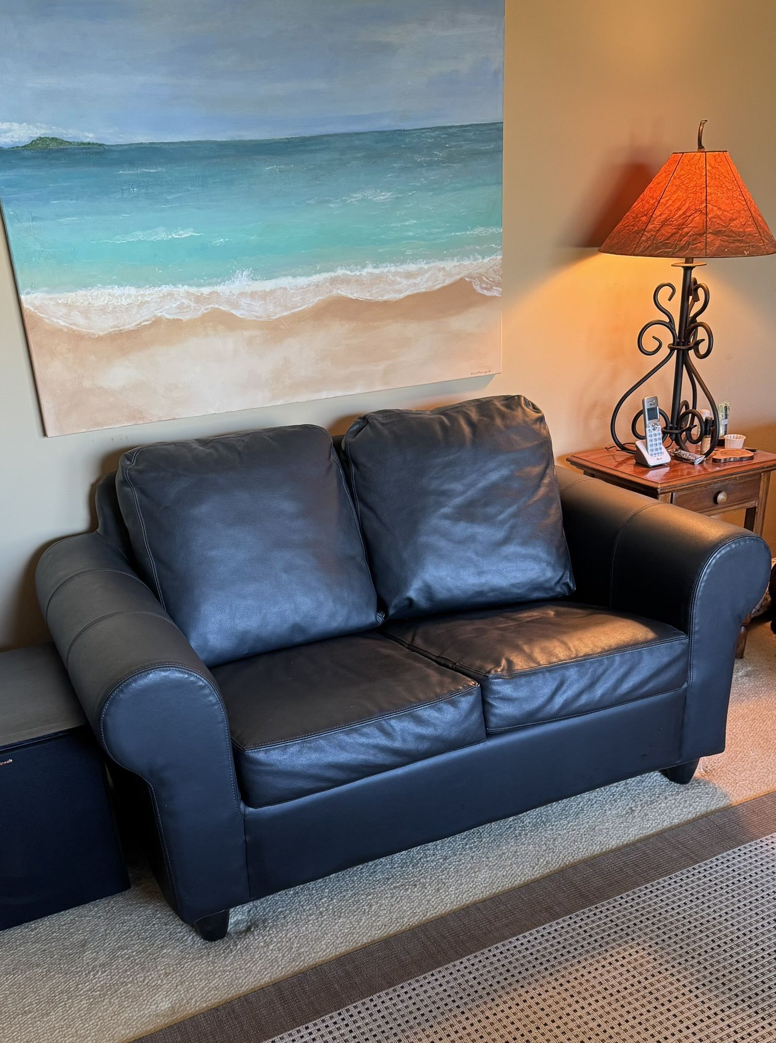 Black Leather Loveseat IKEA