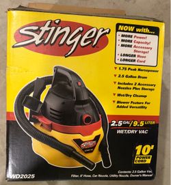 Stinger WD2025 2.5 Gallon Wet/Dry Vac