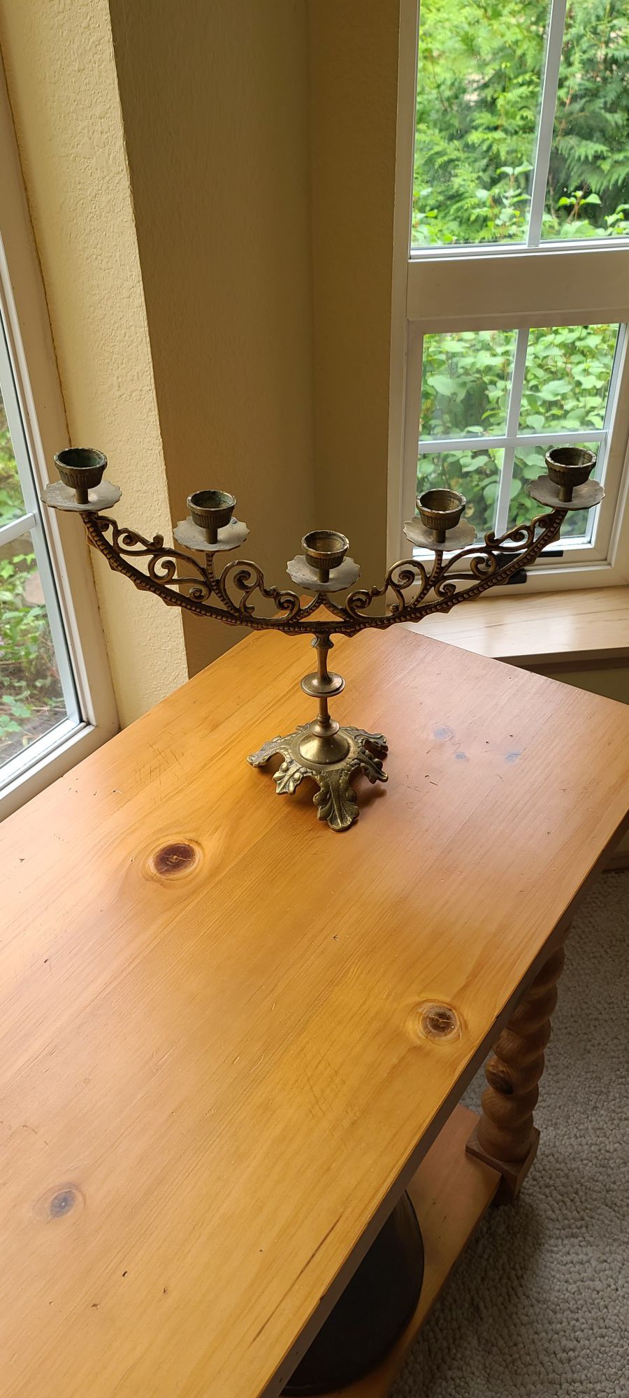 Solid brass antique candelabra
