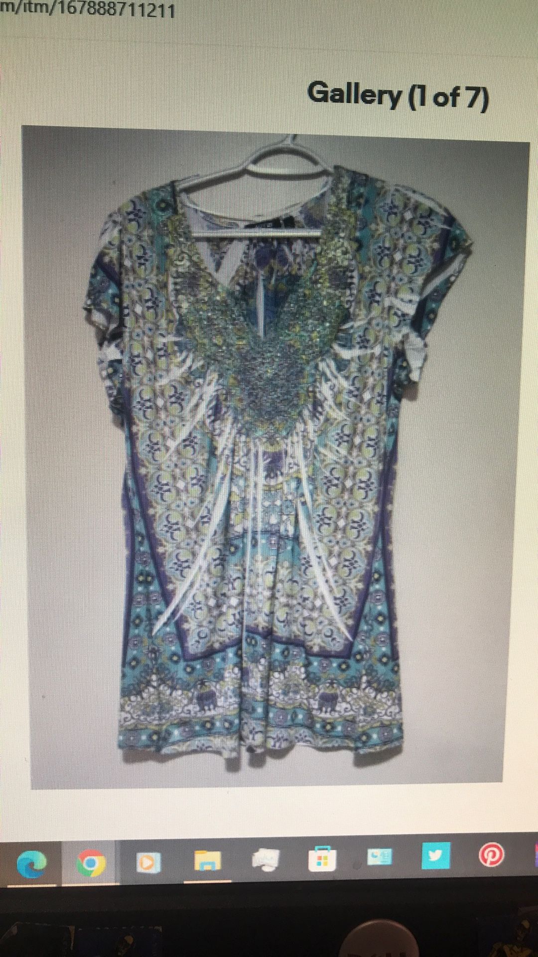 Apt. 9 Womens Large Top Green Purple Cap Sleeve Scoop-V-Neck Pleated Bling Shirt