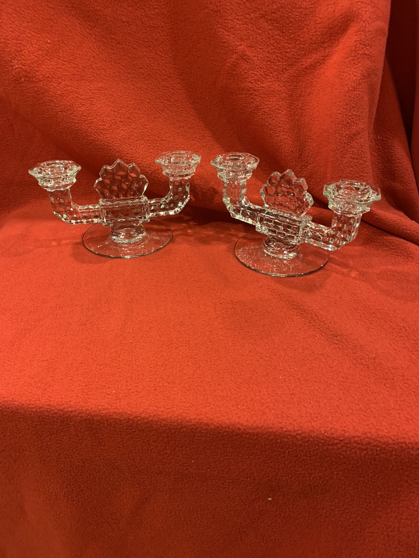 Pair of Crystal Candelabras