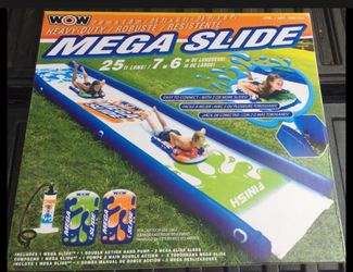 Mega Slide Backyard Waterslide, High Side Walls, 25ft x 6ft Wow Kids Large
