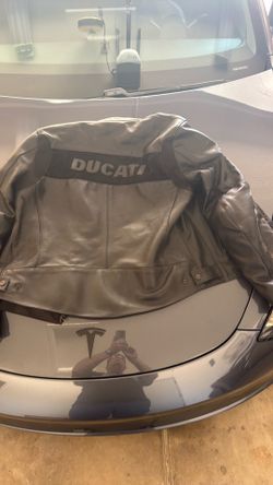 Leather Ducati motorcycle racing jacket