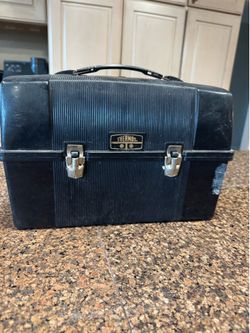 Vintage thermos black plastic lunchbox