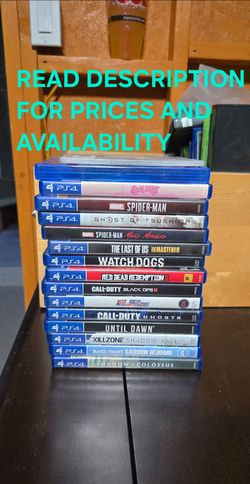 PS4 GAMES, READ DESCRIPTION FOR PRICES AND AVAILABILITY, GOOD CONDITION