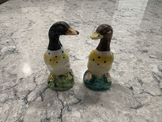 Antique Duck Salt and Pepper Shakers 