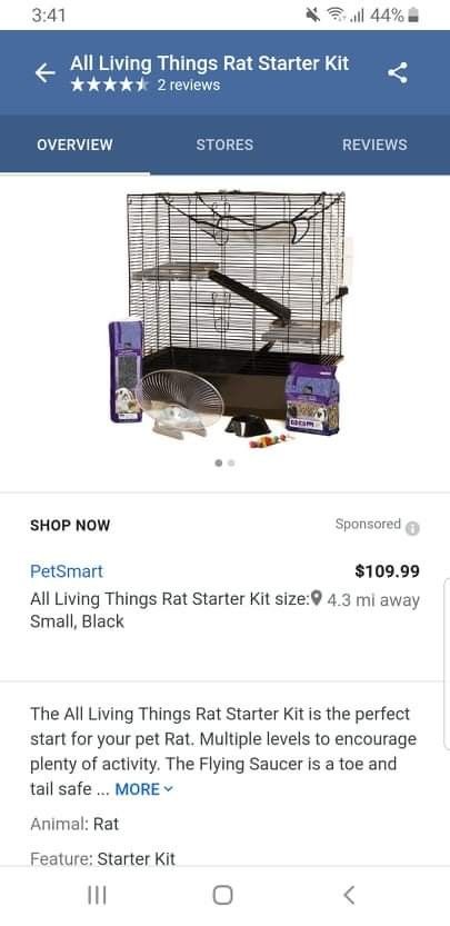 Critter/small animal cage "rat starter kit"
