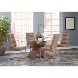 Contemporary 5 Piece Brown Dining Set (NO CREDIT CHECK FINANCING AVAILABLE)