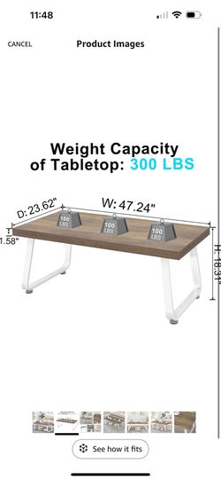 FREE! Today Only Before 6pm Pickup Farmhouse Coffee Table, Industrial Wood and Metal Living Room Table