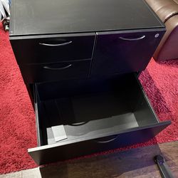 4 Drawer Black/Espresso Heavy Solid Wood  Cabinet