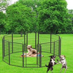 Black 40-inch Metal Pet Playpen Dog Fence with 2 Gates New in box