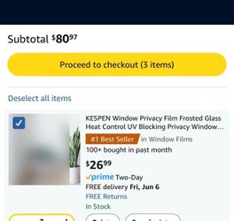 Brand New KESPEN Frosted Window Privacy Film – Heat Control + UV Blocking
