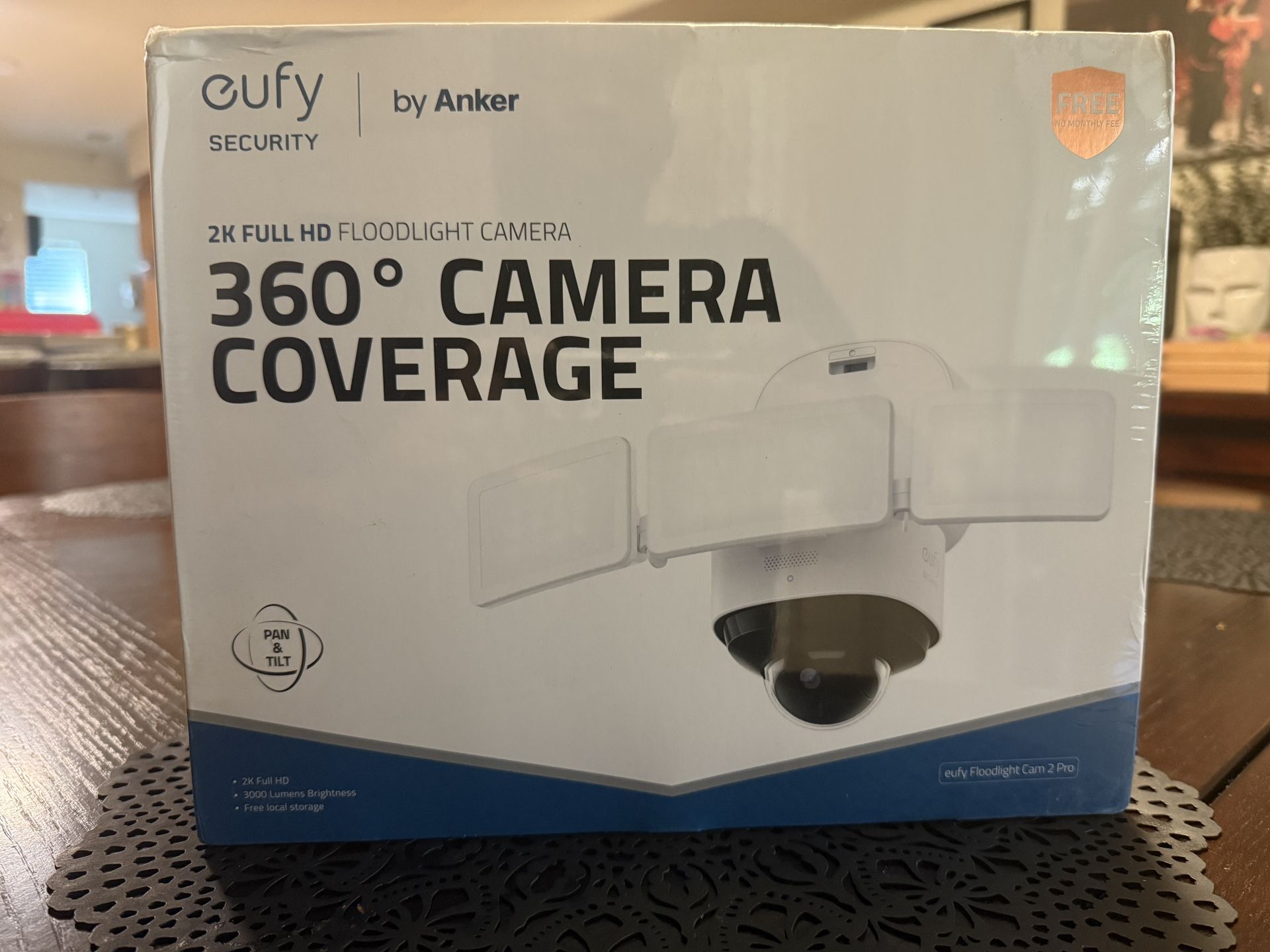 eufy Security S330 Floodlight Cam 2 Pro – NEW / Never Installed - 360-Degree Pan & Tilt Coverage, 2K Full HD, 3,000 Lumens