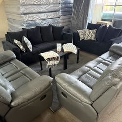 Black Sofa & Loveseat 