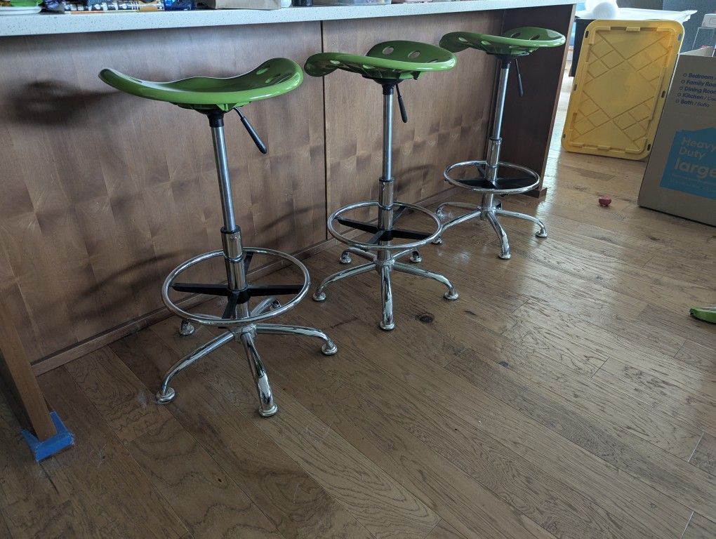3 Stylish Lime Green Bar Stools