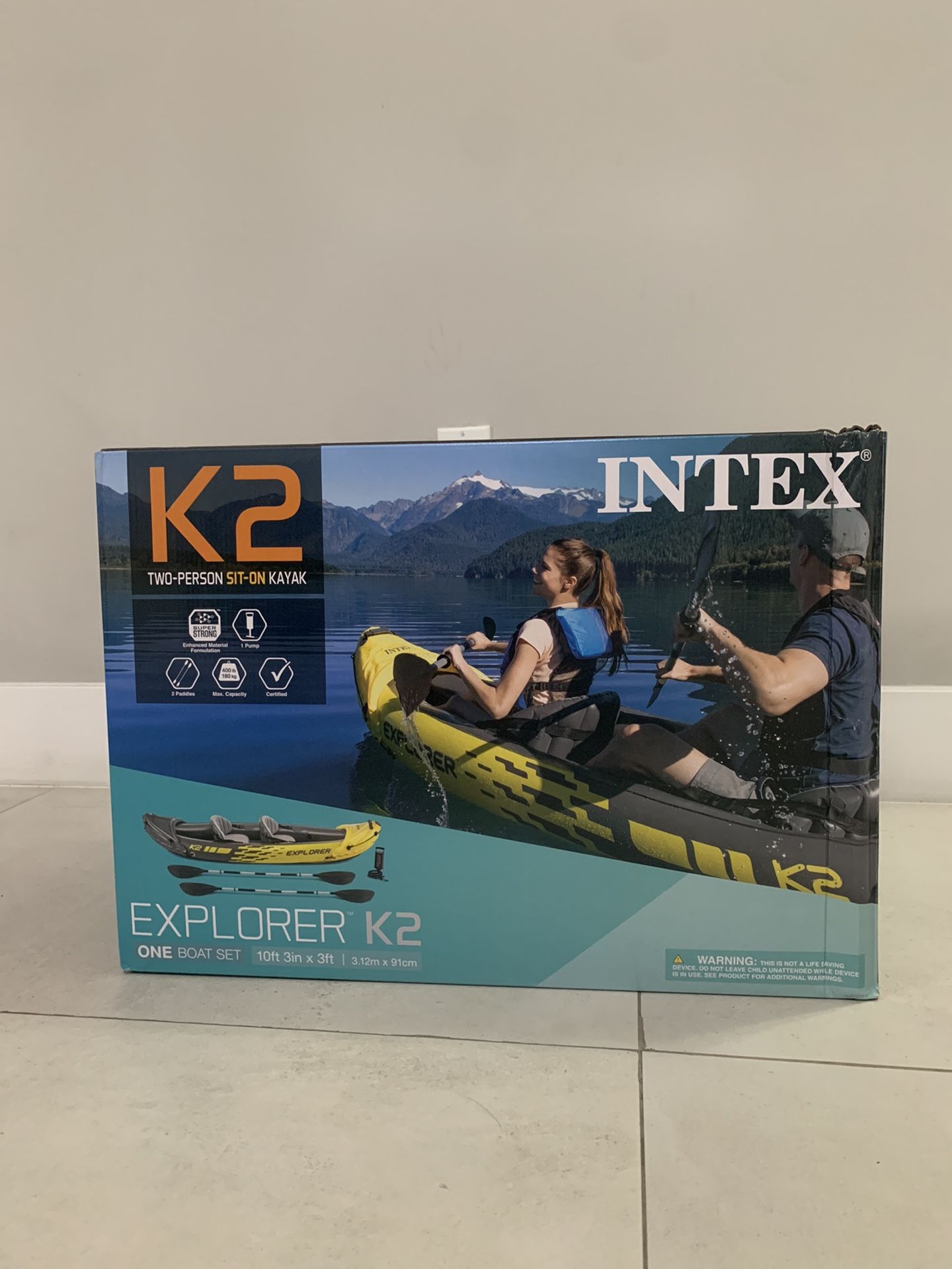 INTEX Explorer K2 Inflatable Kayak With Oars And Pump Sealed