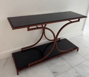 Bronze & Granite Console Table — Gallery Quality