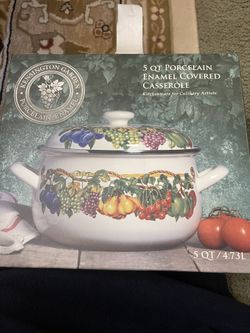 Porcelain Enamel Covered Casserole 5qt