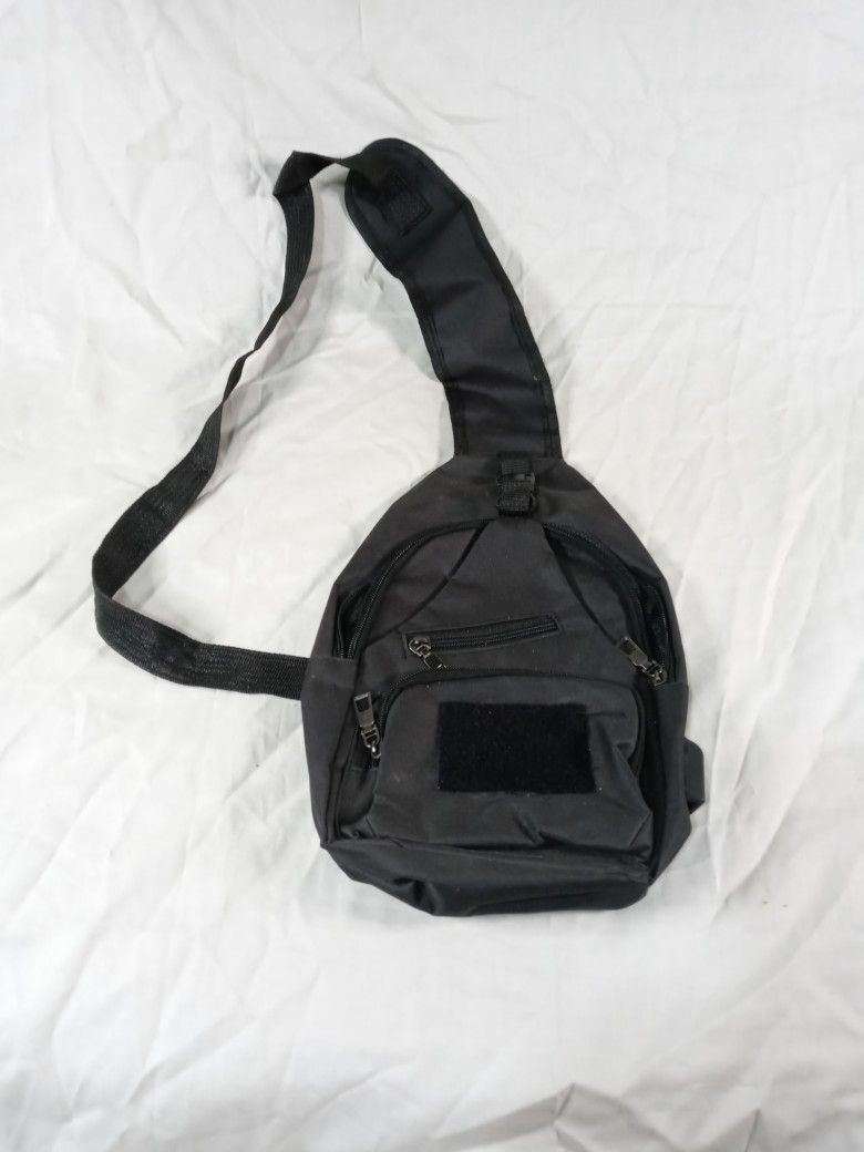 Men Black Fashion Casual Backpack/ Crossbody Shoulder Bag