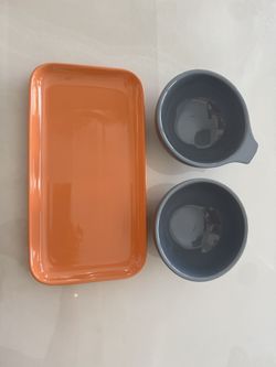 Orange and Gray Serving Set