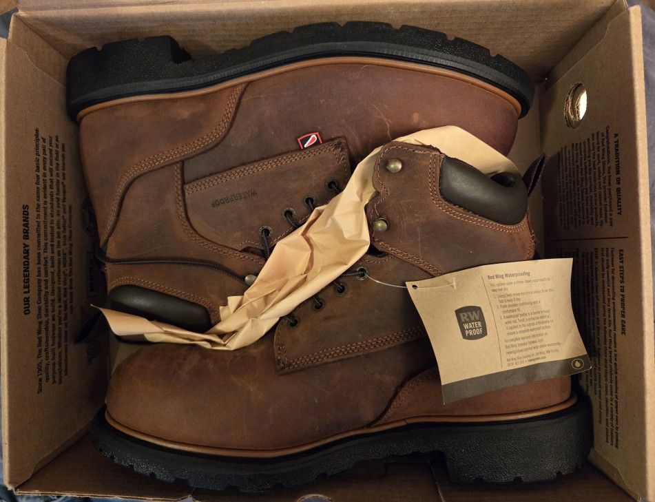 New Red Wing Boots - Steel Toes / Waterproof And Safe From Electric Hazard