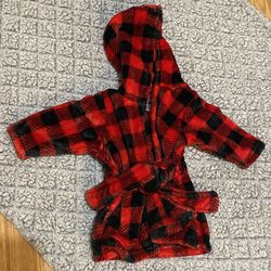 Kids Plaid Robe Size 0-9months