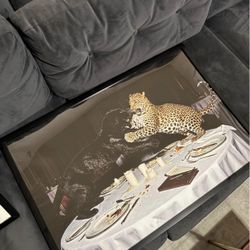 Framed 20x30 Wall Art - Black Panther & Leopard (Maximalist / Eclectic Decor)