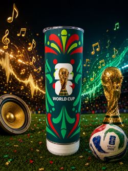 FIFA World Cup 2026 Soccer Football Tumbler with speaker 30 oz