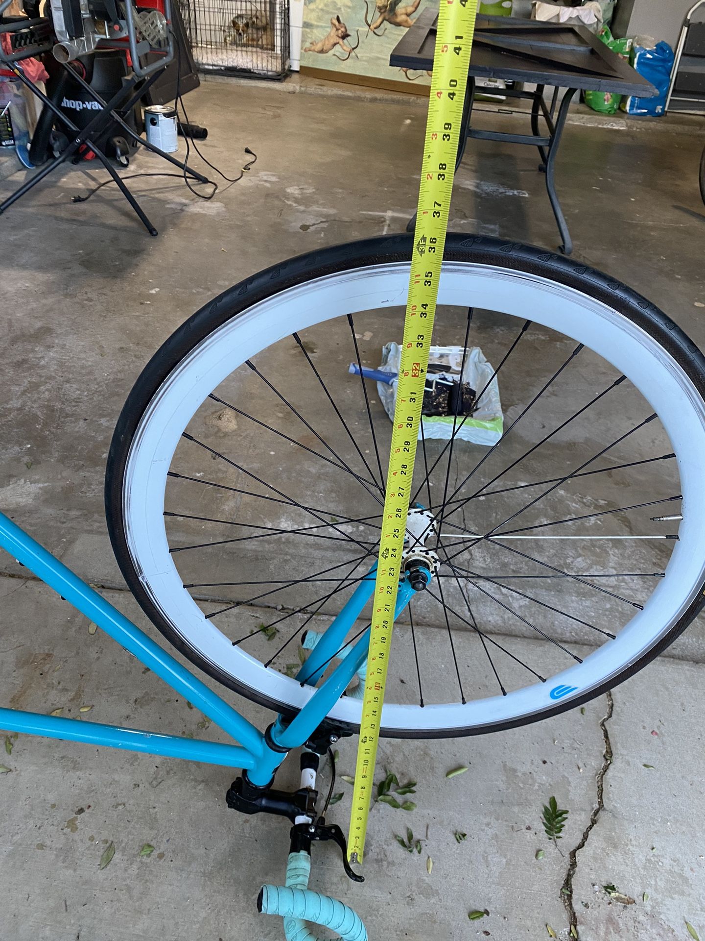 Blue Fixie Bike One Speed 