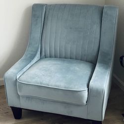 Velvet Light Blue Armchair
