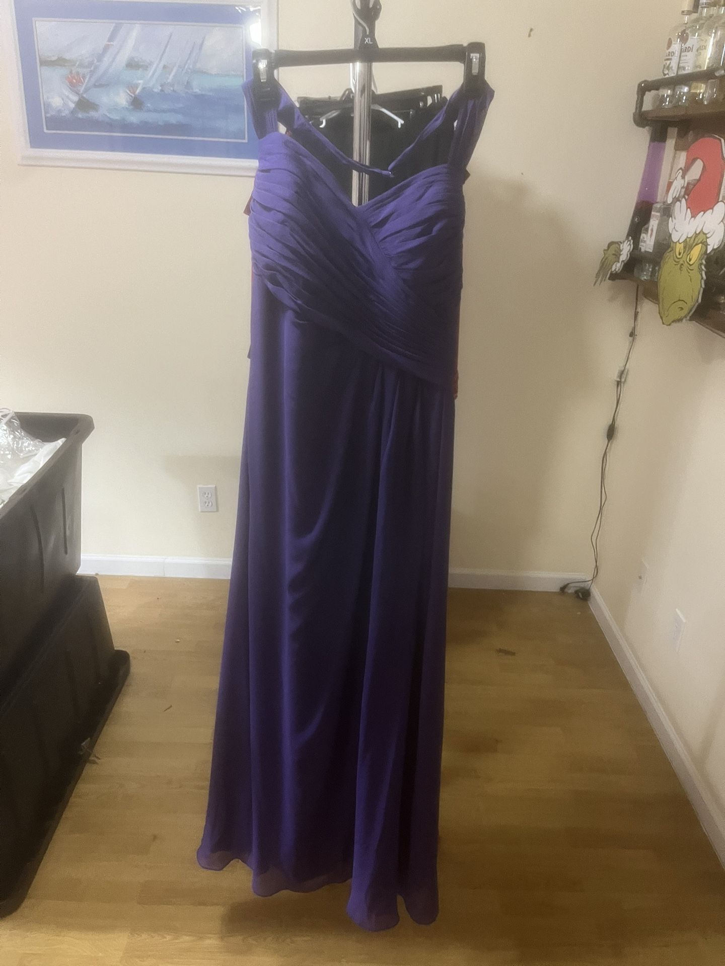 Bill Levkoff Bridesmaid Size 14 Purple Strapless Long Maxi Formal Gown