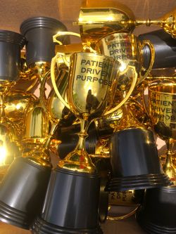 Box of Plastic Trophies 18 PC