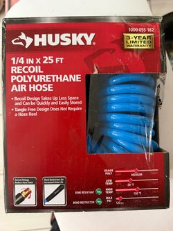 Husky 1/4 in. x 25 ft. Polyurethane Recoil air Hose