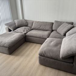 Nixon Cloud Gray Sectional Couch/Sofa (No Ottoman) - City Furniture - Delivery Available 🚚