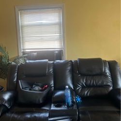 Black Movie Theater Sofa Recliner 