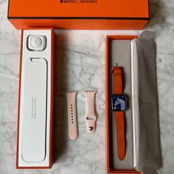 Apple Watch Series 8 41mm Silver Stainless Orange Single Tour Leather 