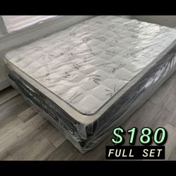 Full Size euro pillow top mattress Set โผ๏ธ