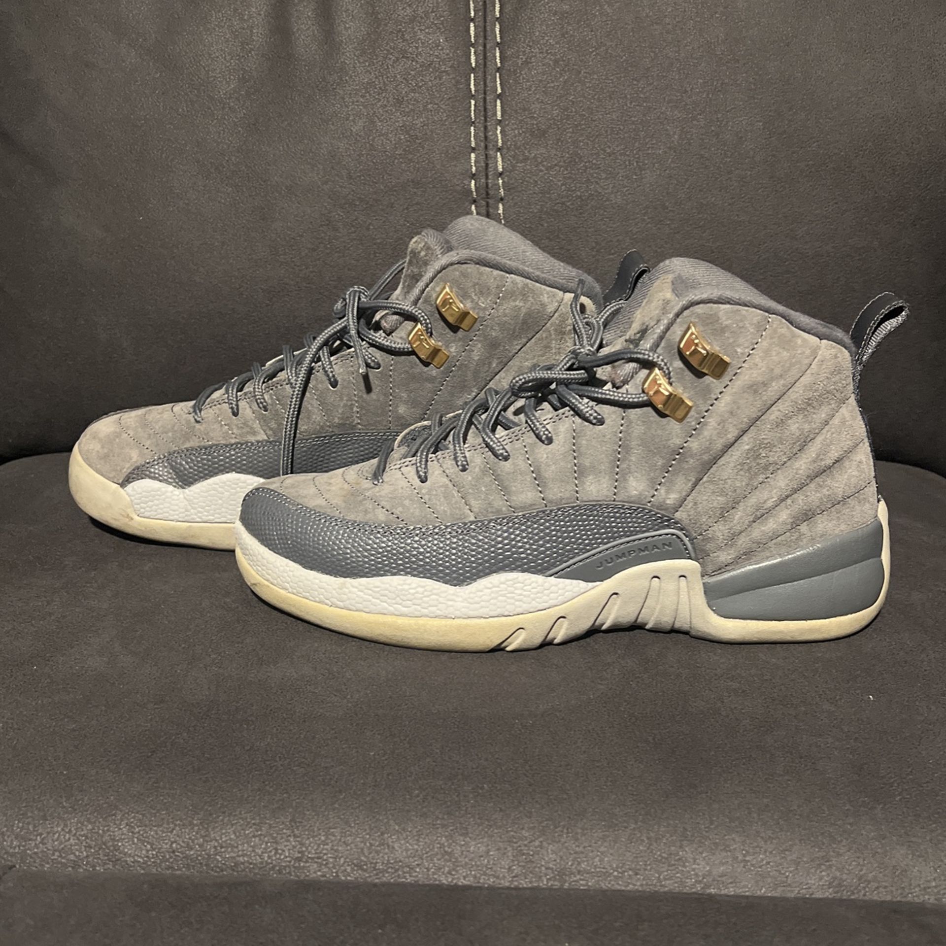 Air jordan 12s dark grey gs sz 6.5y