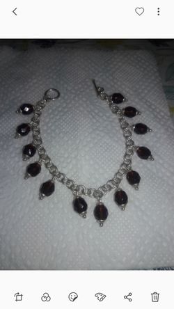 925.Silver Crystal bead charm bracelet. Fullerton.