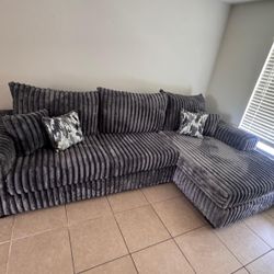 Sectional Sofa Gray Oversize 