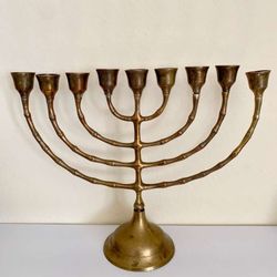 Vintage Brass Chanukiah/Hanukkiah Menorah