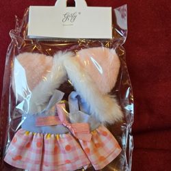 Labubu Pink Dress And Fizzy Ears Outfit (Clothing Only. Doll Not Included)
