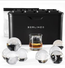 Berlinzo Premium Clear Ice Ball Maker Mold - 8 Large