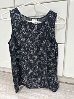 Black and White Print Sleeveless Tank Top